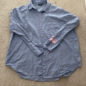 Topshop Flamingo Button Down Size 6